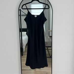 Black midi slip dress